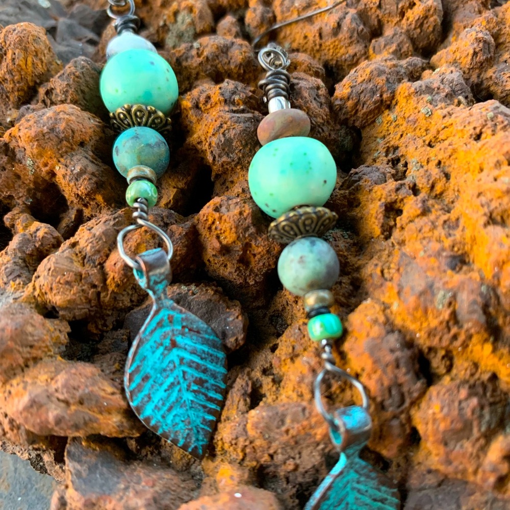 Autumn Leaf Dangle Drop Earrings by Susan A Ray